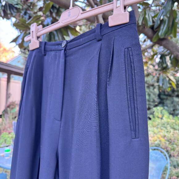 Giorgio Armani classic wool pleated black pants trousers IT 40 xs 0 2 - Picture 6 of 10